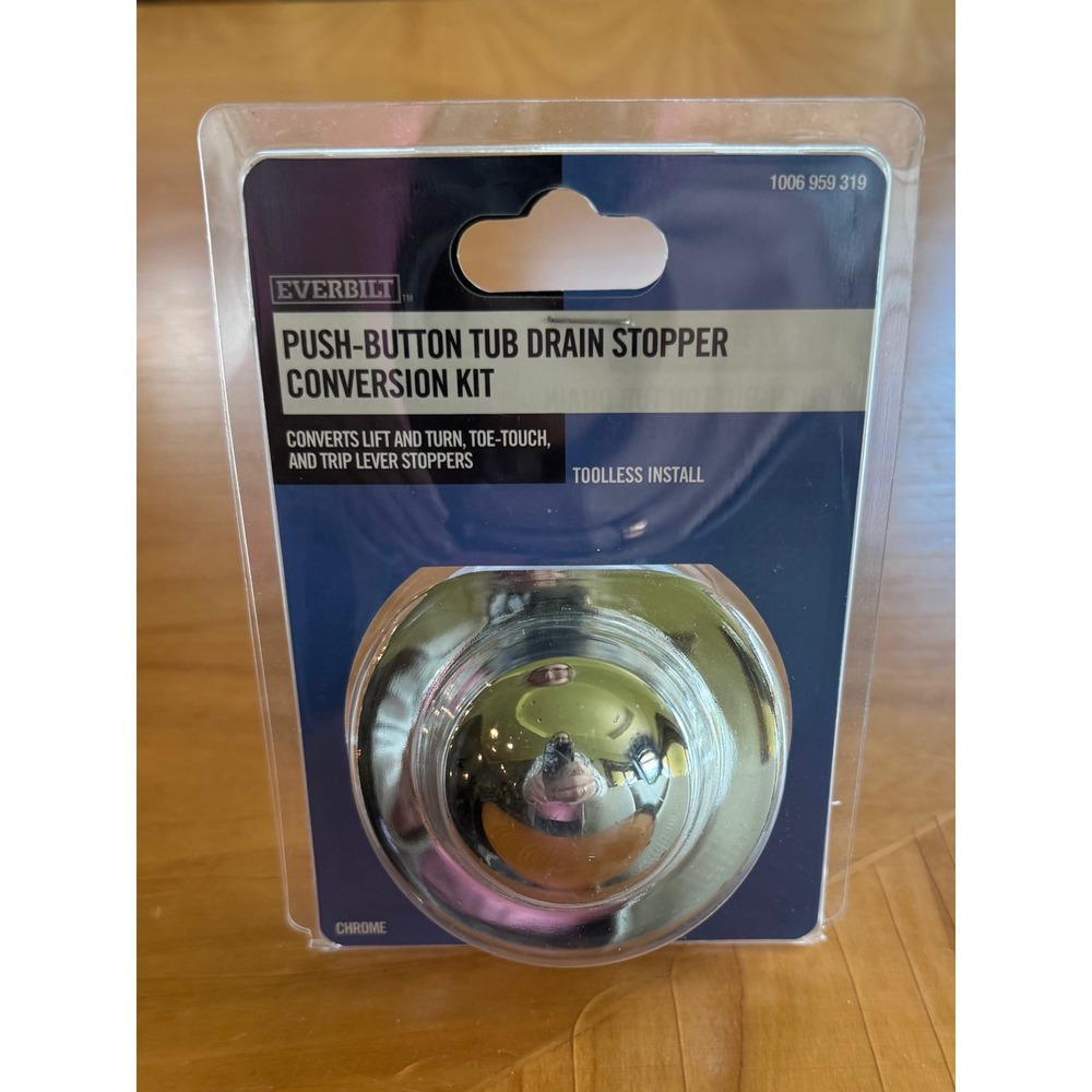 Everbilt Push-Button Tub Drain Stopper Conversion Kit Chrome 1006 959 319